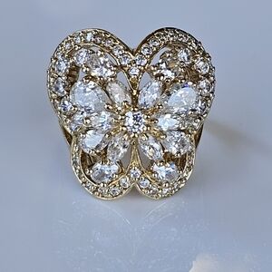 Vintage Butterfly Designed Ring in Vermeil 14k/925 Size 6